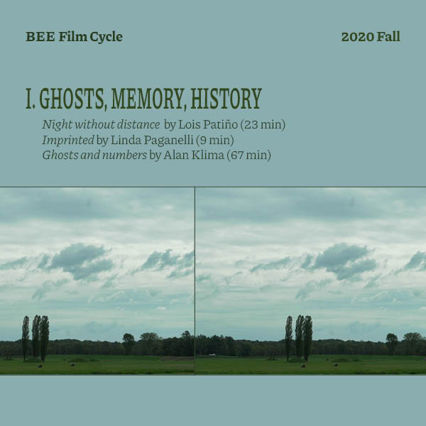 This is a poster-image announcing the first film cycle: Ghosts, memory, history.