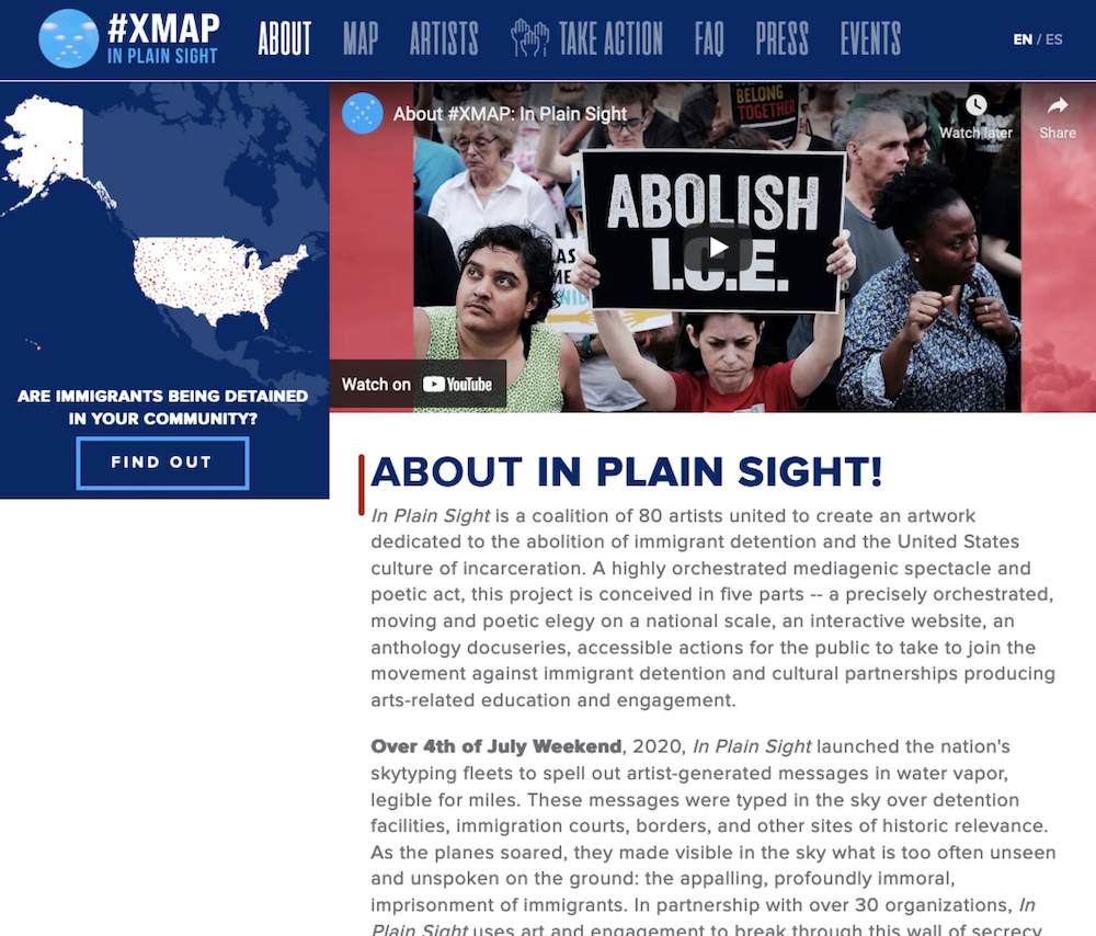 A screenshot of the In Plain Sight website.